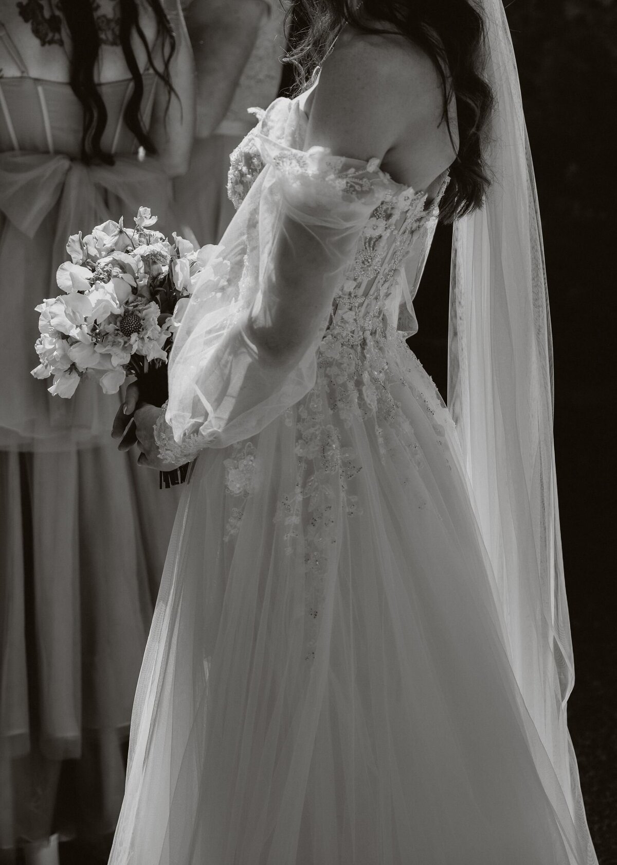 The last moments in Black and White on her wedding day