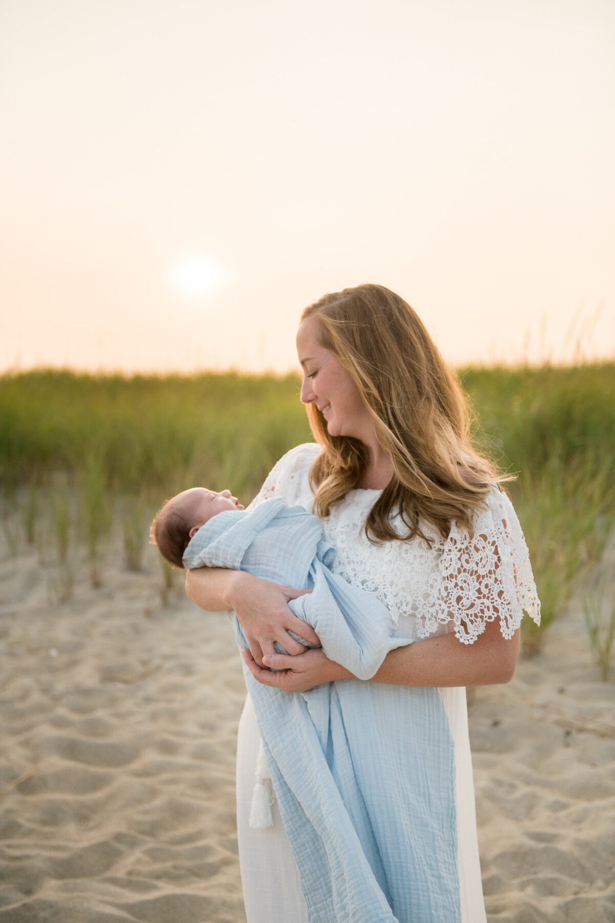 mom and her newborn son