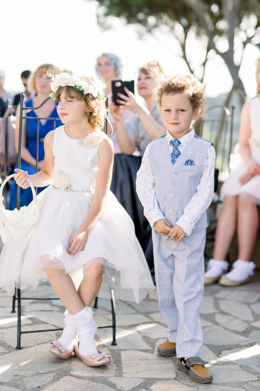Children at a wedding in tuscany