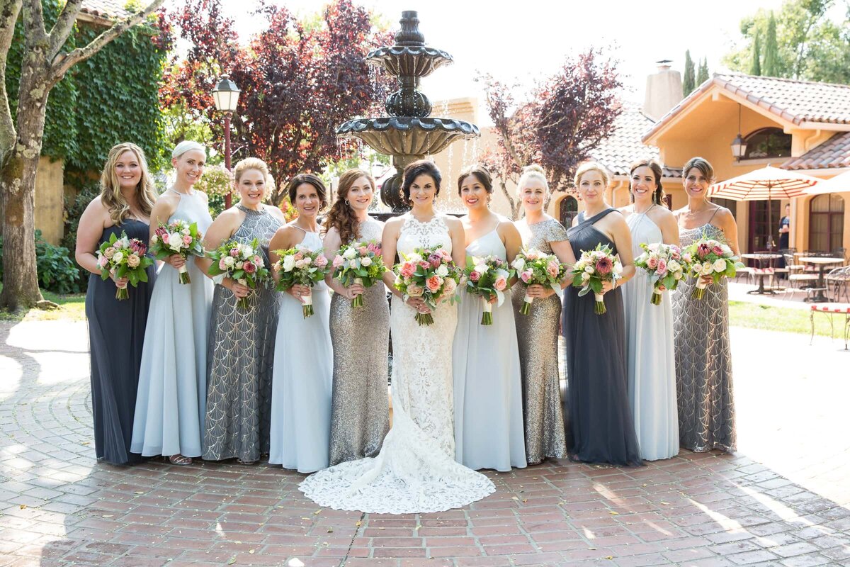 newlyweds walking up the aisle after their outdoor wedding ceremony