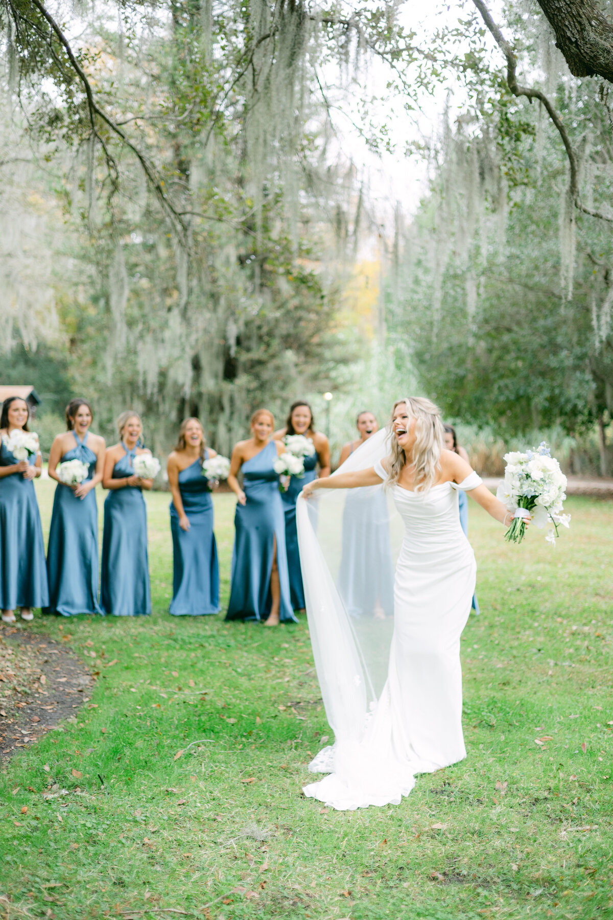 Katherine Horton Photography Sarah & Trey's Wedding Day First Look with the Bridesmaids 029