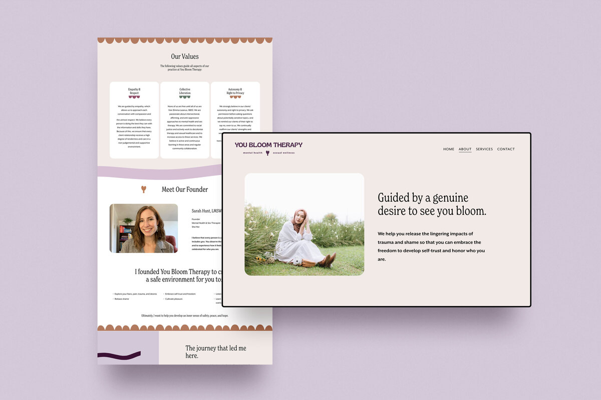 Therapist-website-design-About-page-layout