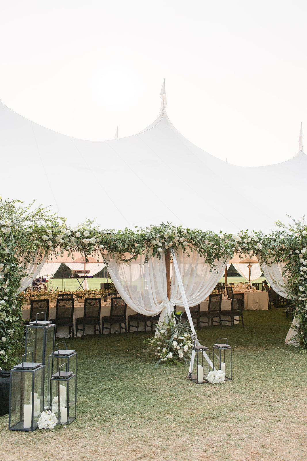 Menlo Circus Club Tented Wedding Sailcloth Floral Entrance