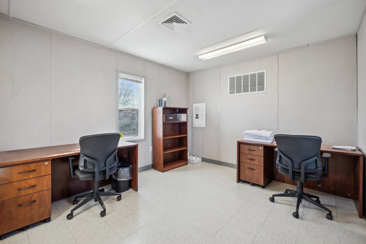 Job site office setup for Metro E-Line construction project in Edina, Minnesota