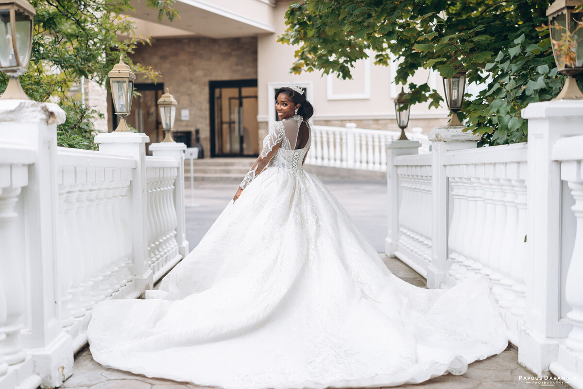 Abigail and Abije Oruka Events Papouse photographer Wedding event planners Toronto planner African Nigerian Eyitayo Dada Dara Ayoola outdoor ceremony floral princess ballgown rolls royce groom suit potraits  paradise banquet hall vaughn 202
