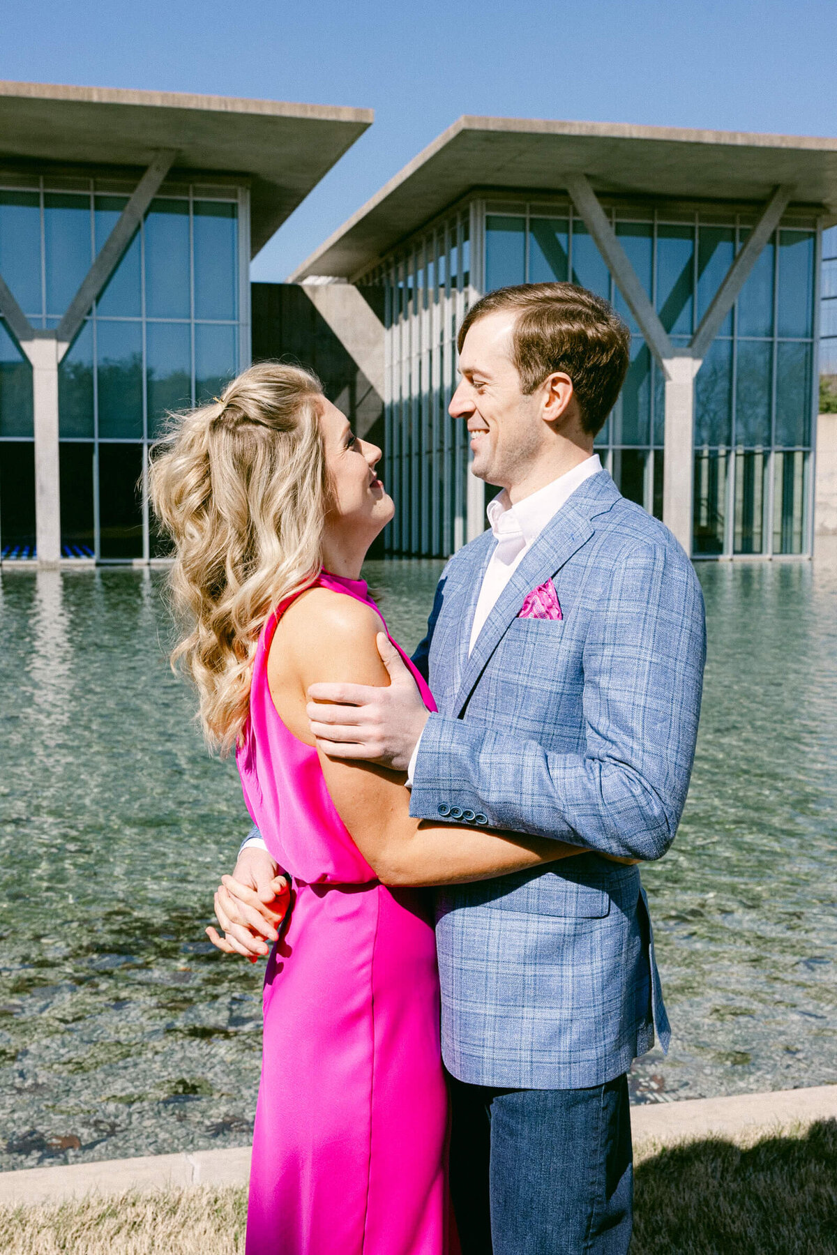 A wedding engagement session photo taken in Fort Worth Texas