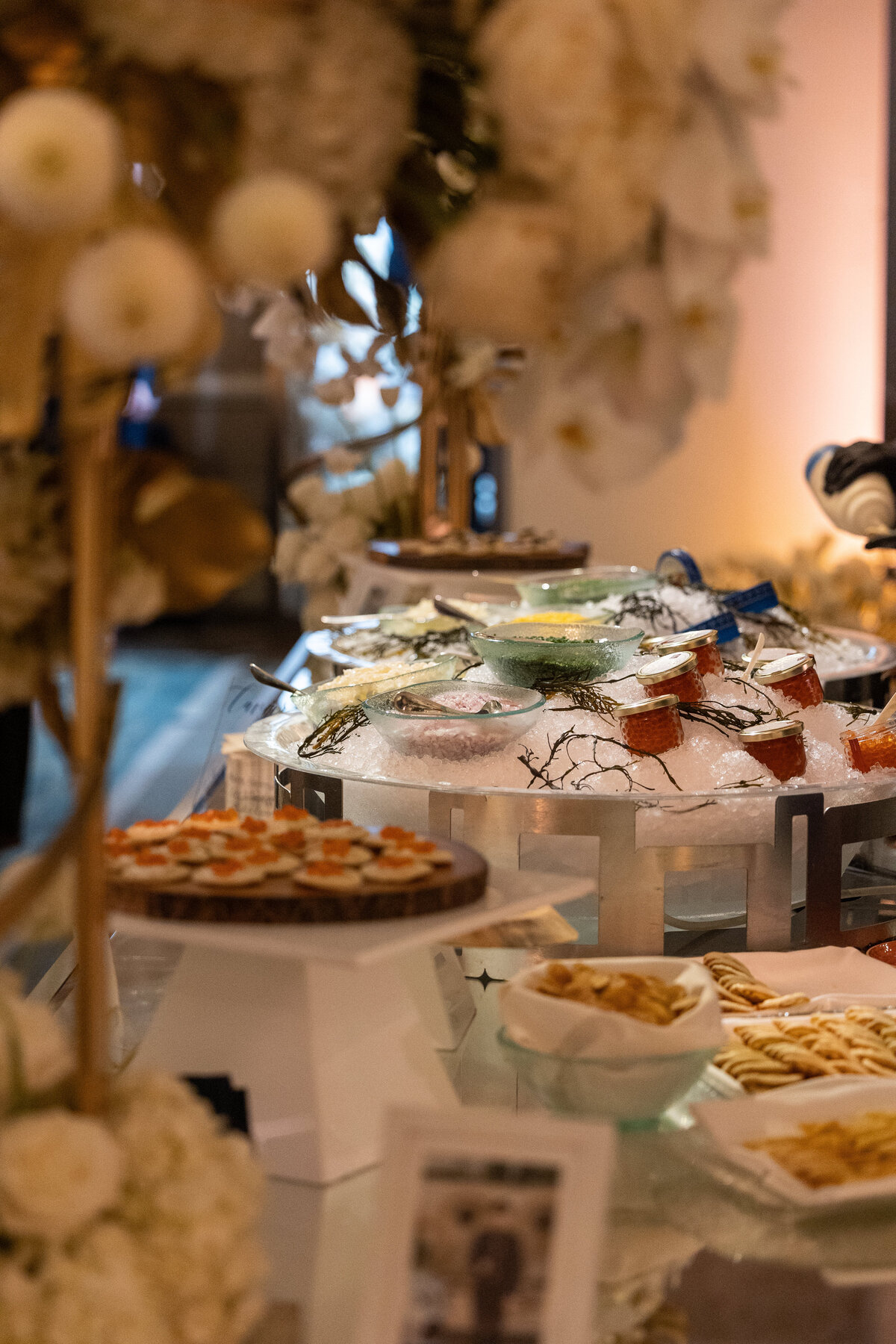 Caviar table set up