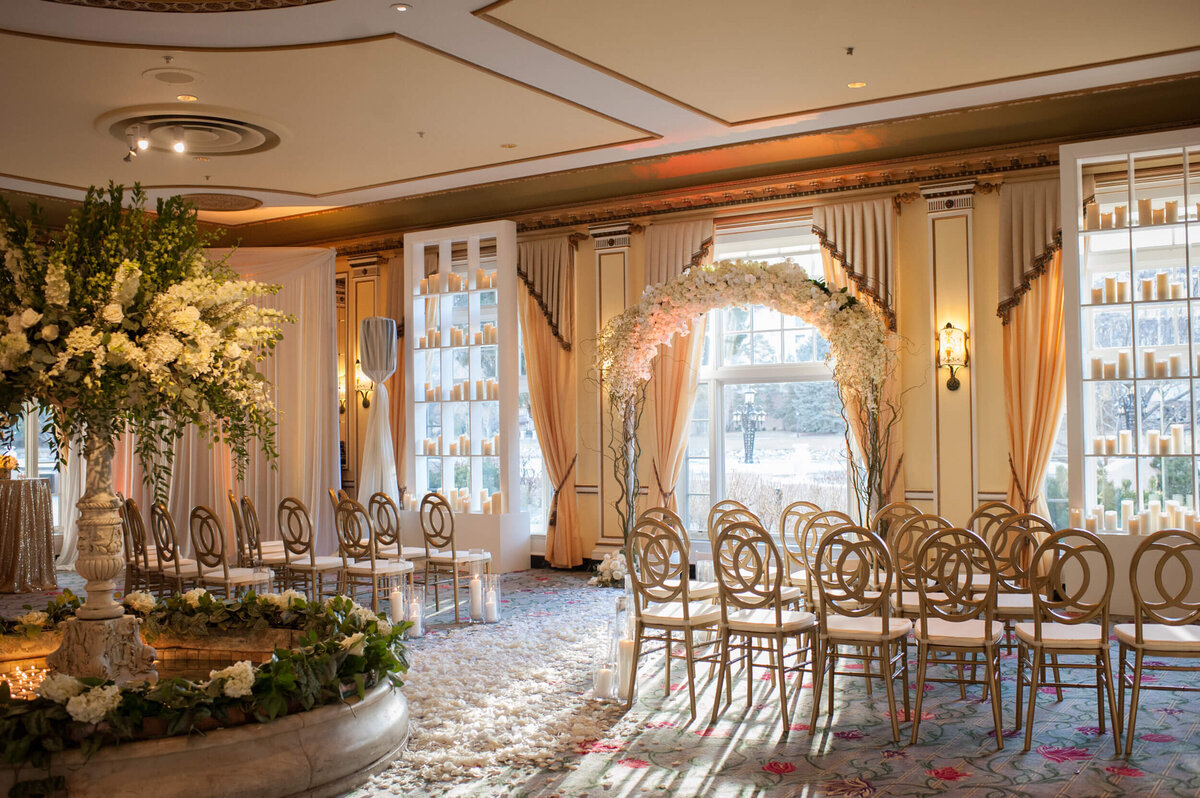 Small and intimate reception in the Lake Terrace dining room at the Broadmoor