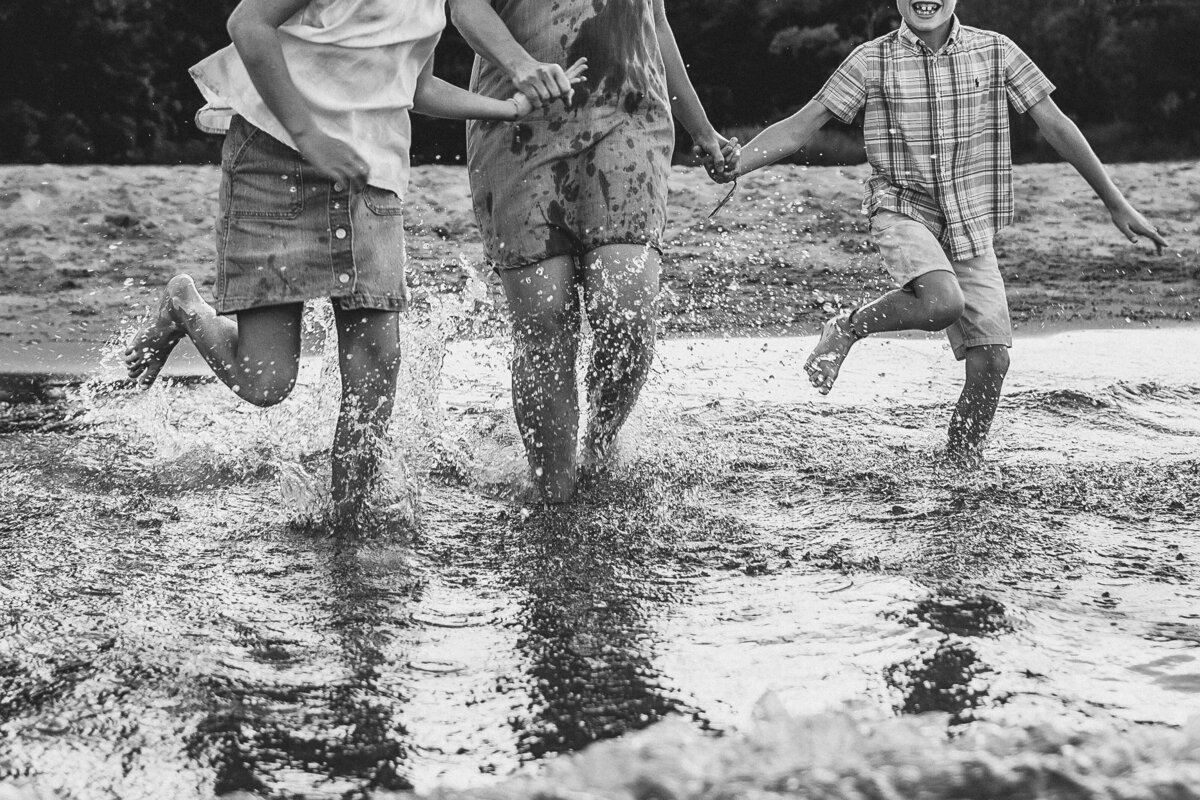 Action shot during sunset beach session