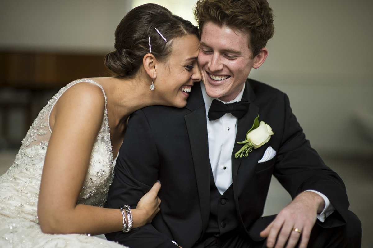 Embracing Wedding Photo