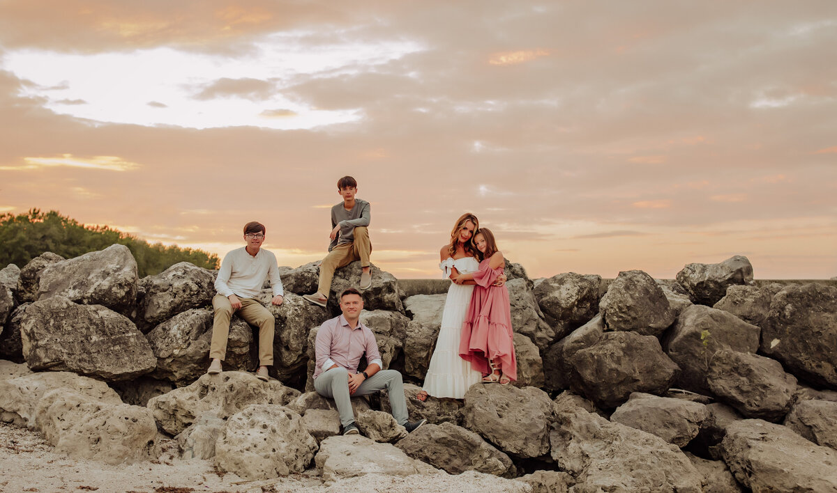 family portrait  on the beach