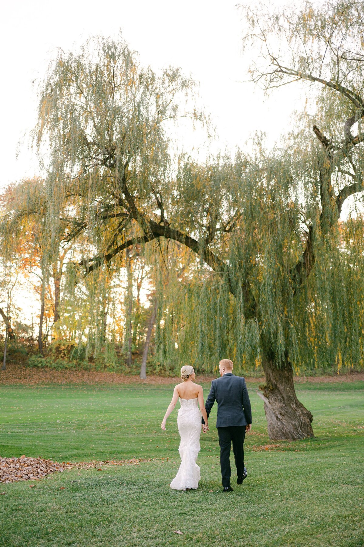 Bride and Groom portraits at Morris Park Country Club in South Bend, Indiana