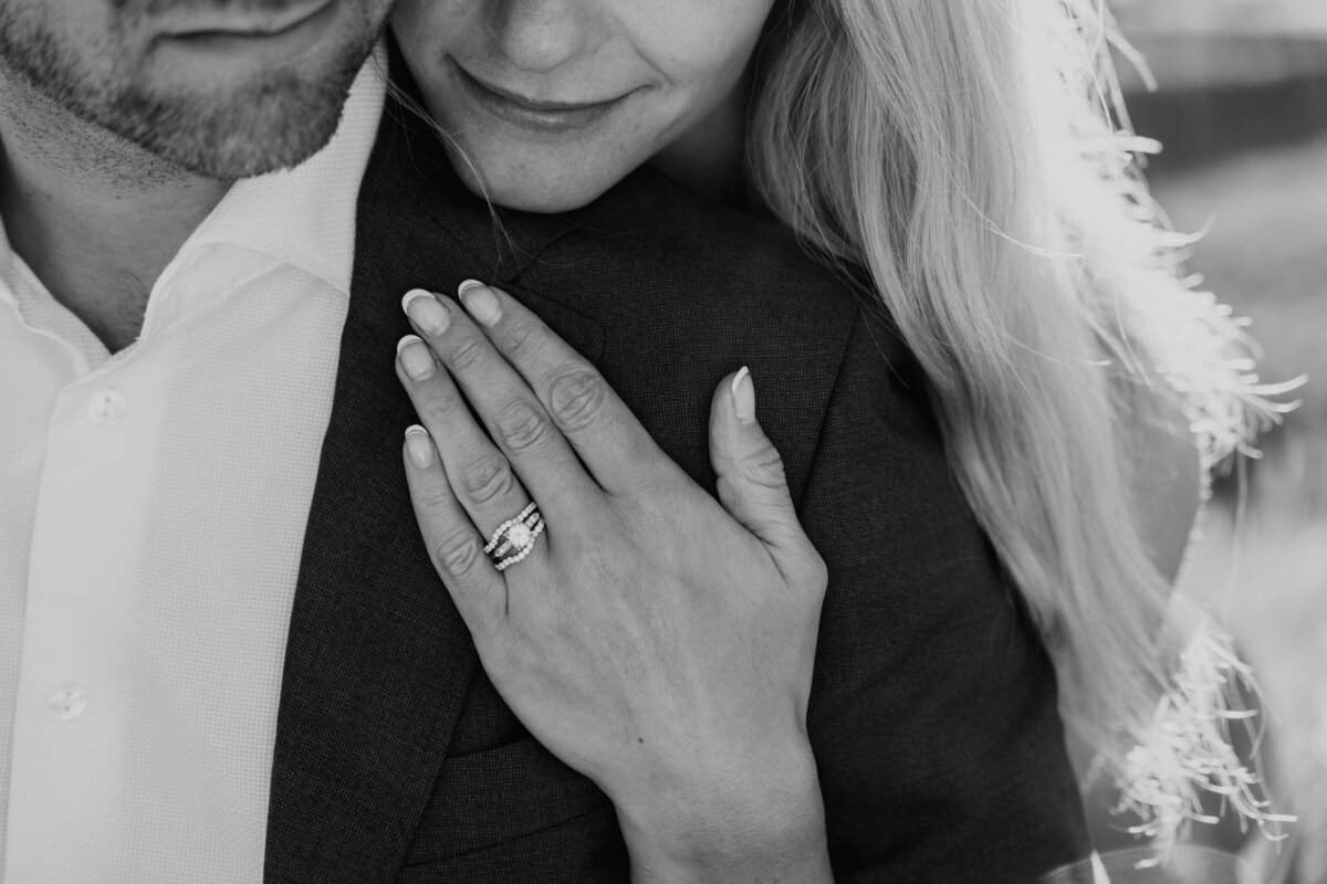 Bride’s engagement ring close-up