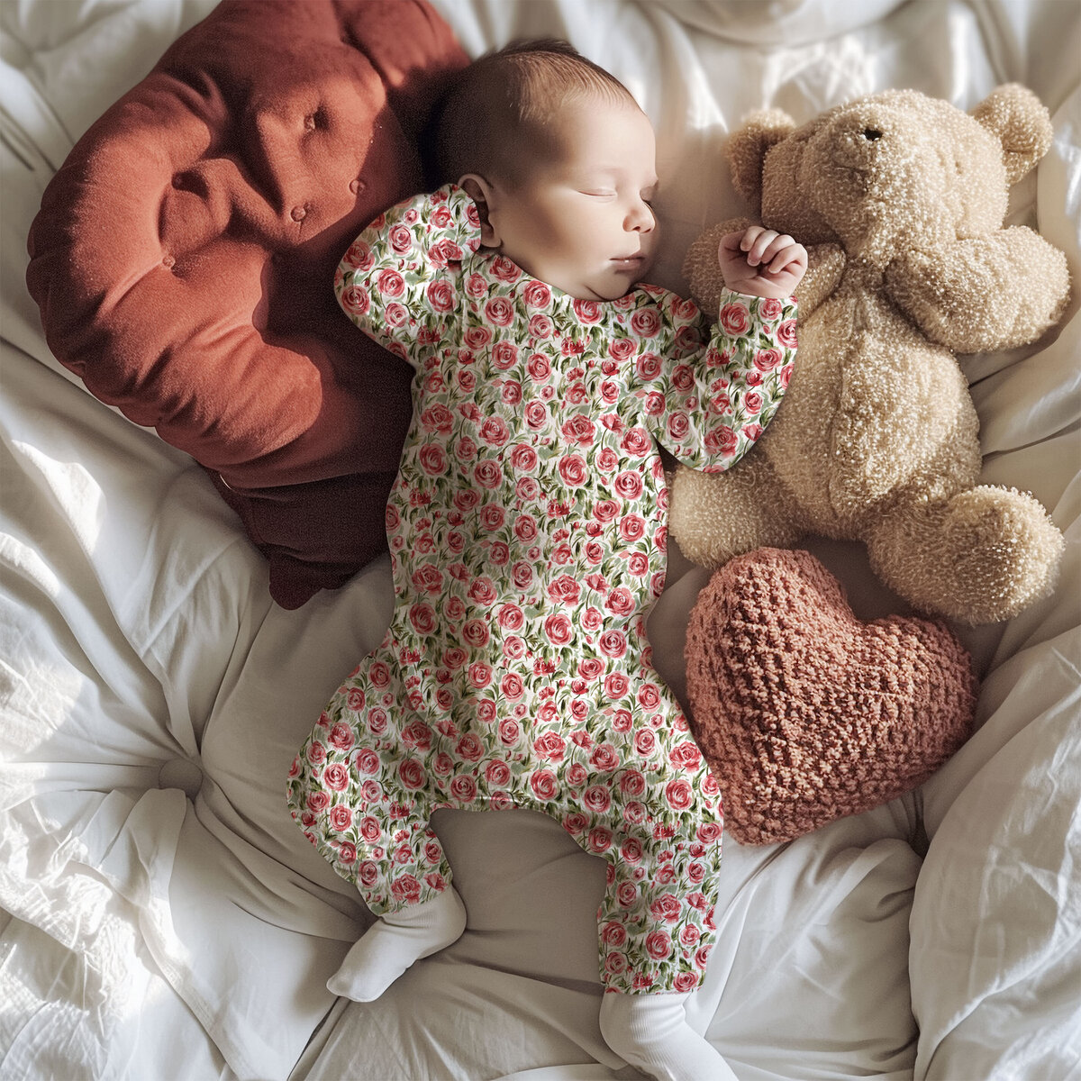 Babyjumpsuit roses loose