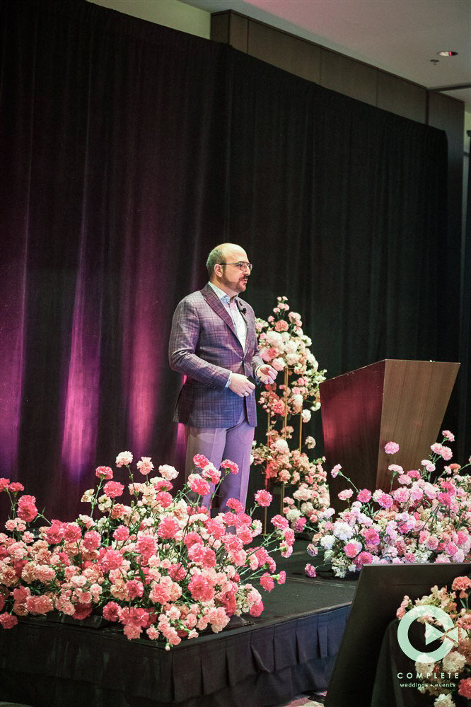 NACE Milwaukee Tickled Pink Soiree stage florals david caruso-2
