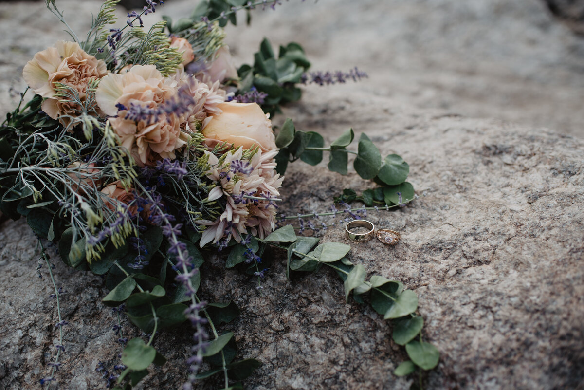 Jackson Hole Photographers capture close up of wedding bouquet