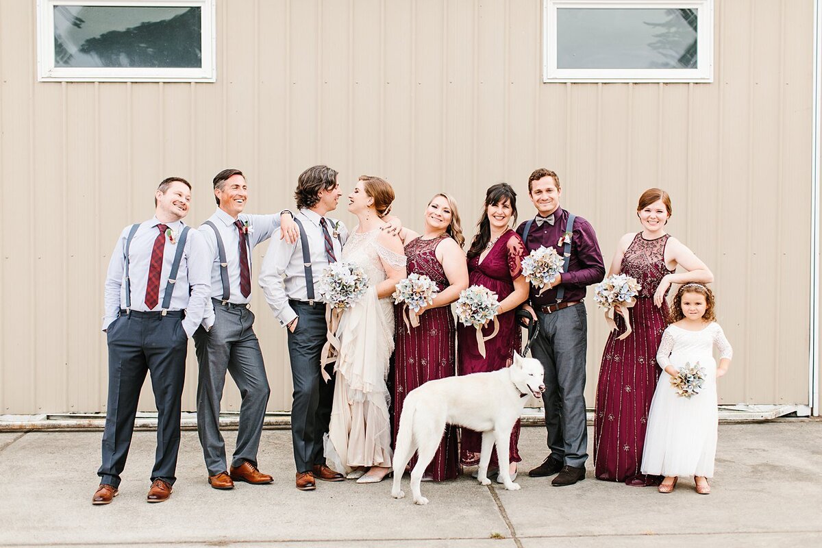 A Pilot's Wedding in an Airplane Hangar Portland OR-1023