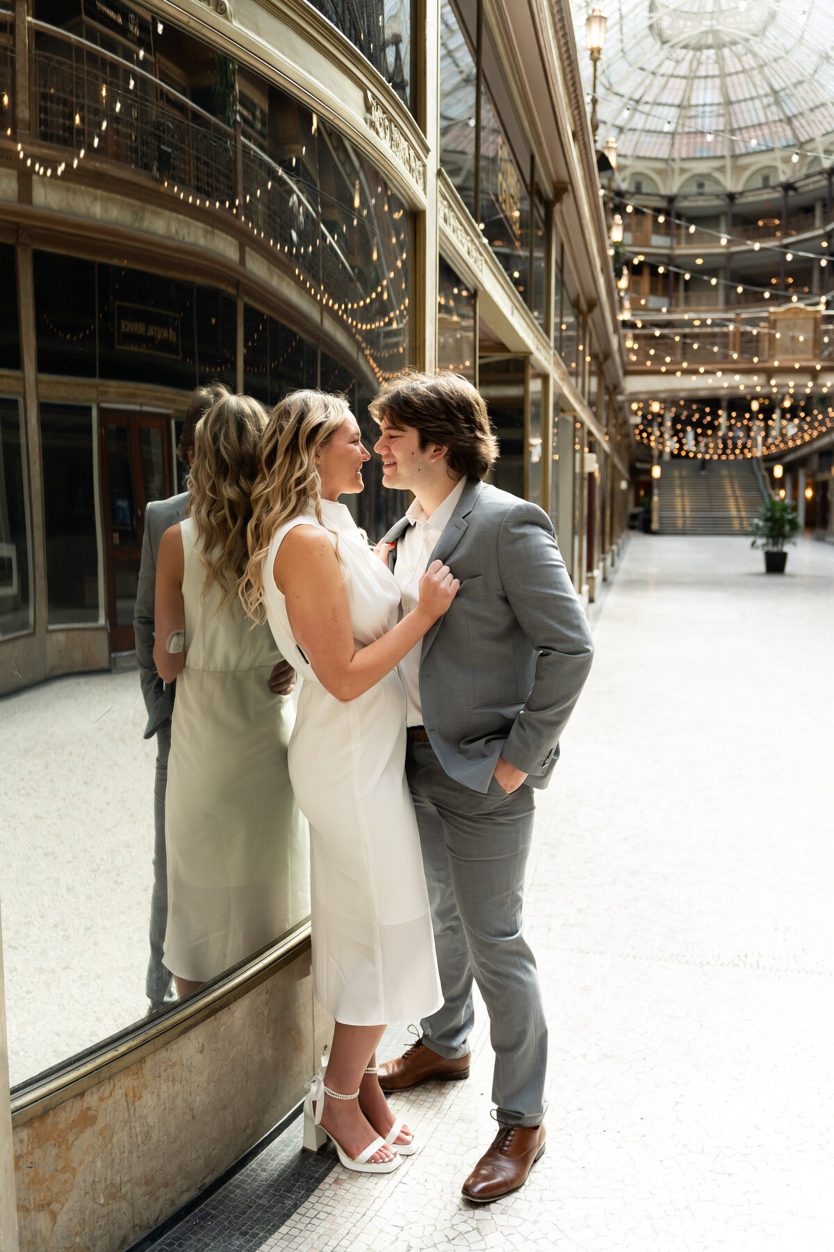 editorial engagement photos at Cleveland Arcade