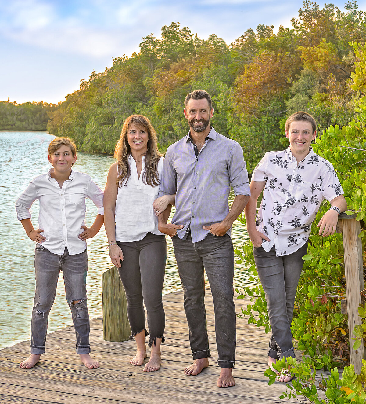 family portrait in cocoa beach