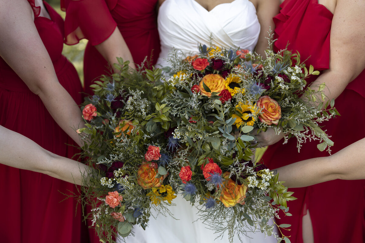 Romantic wedding couple close-up portrait