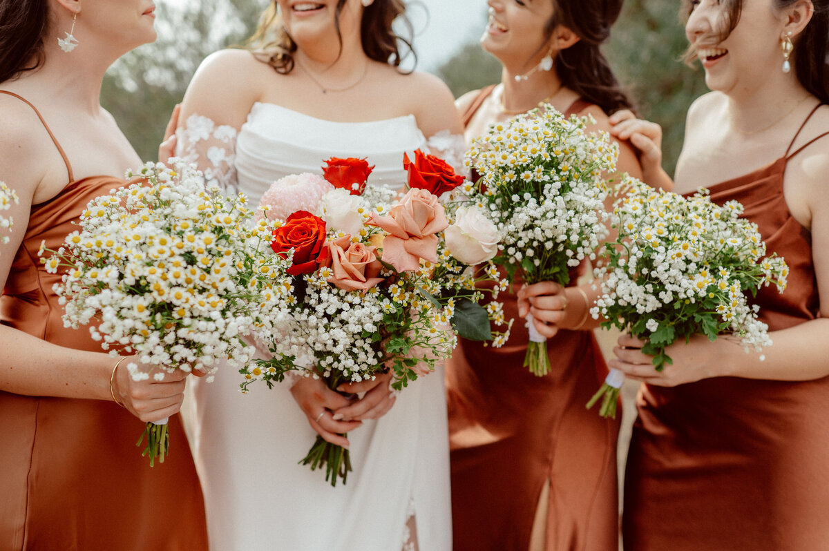 Bride  and bridesmaids boquets captured by south west and Perth photographer Kalie Creative