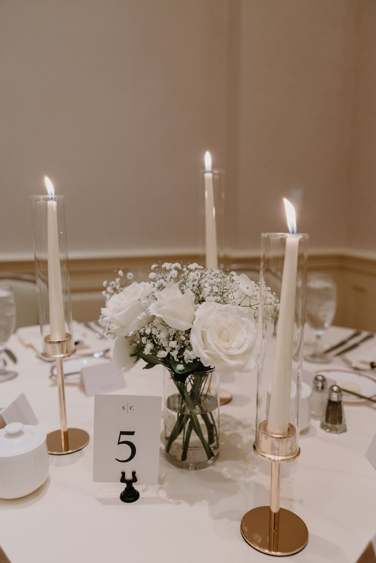 Candlelit dinner reception inside the historic Biltmore Estate