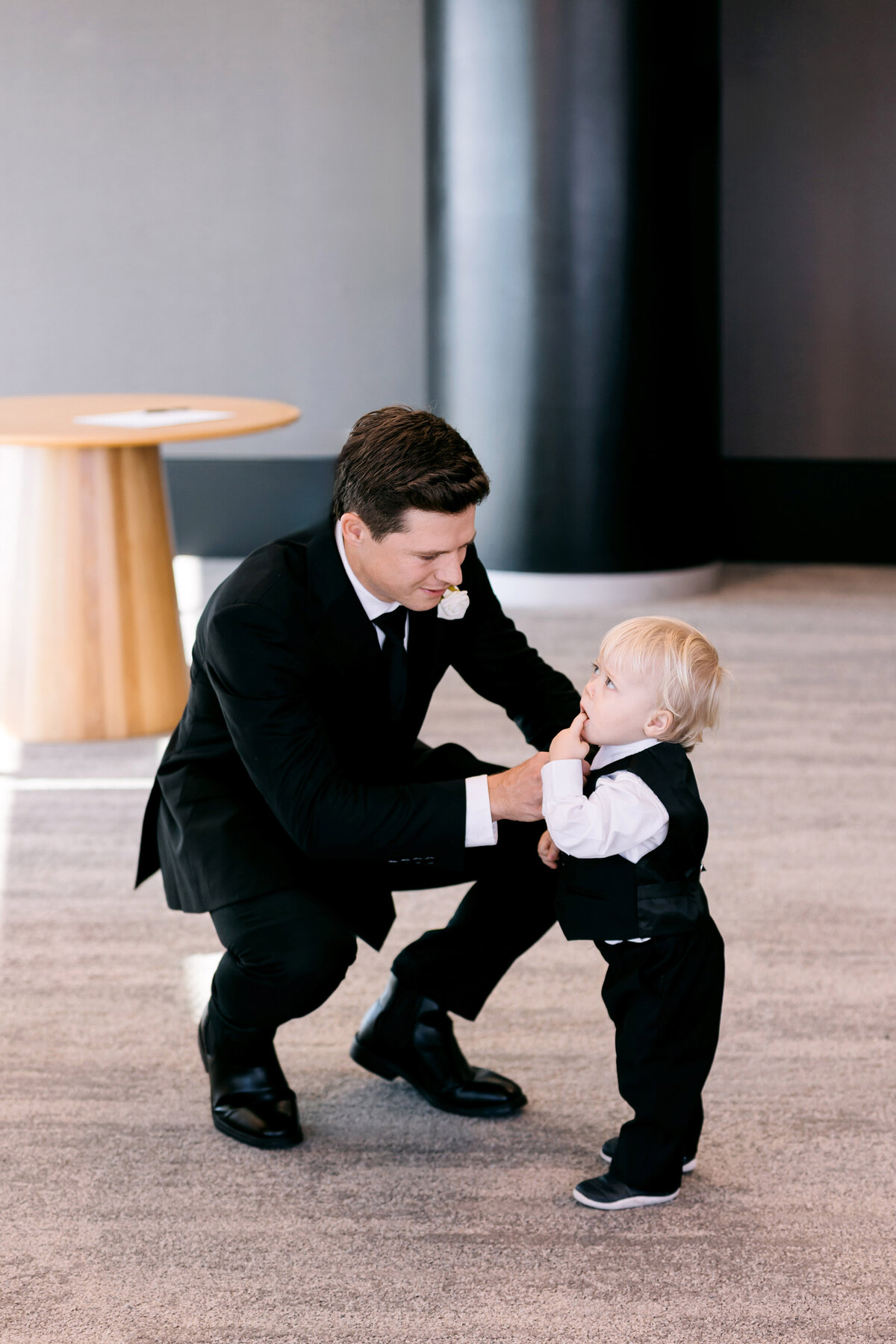 Father and son at the Brisbane Registry Office before getting married