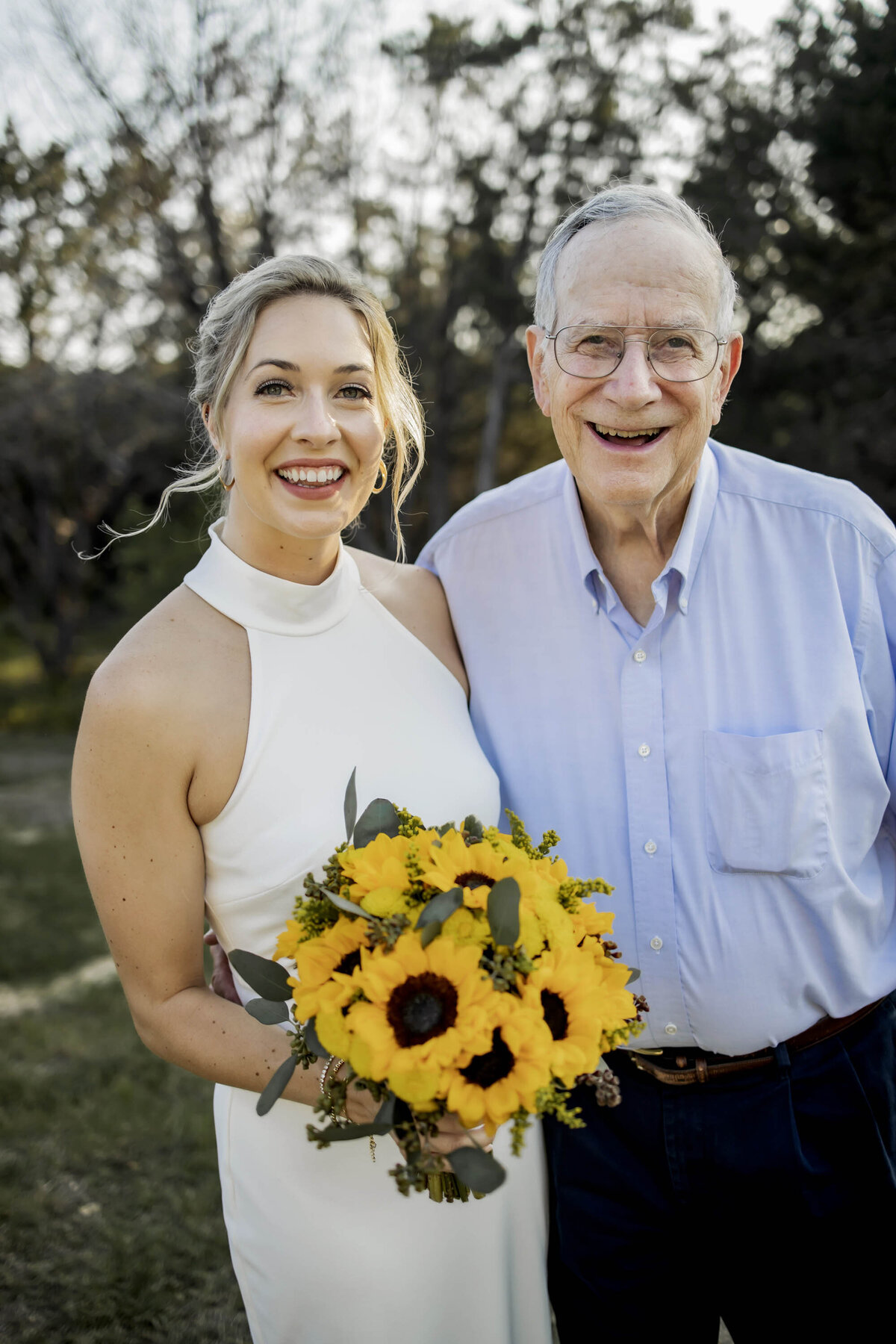 a bride and her grandfather