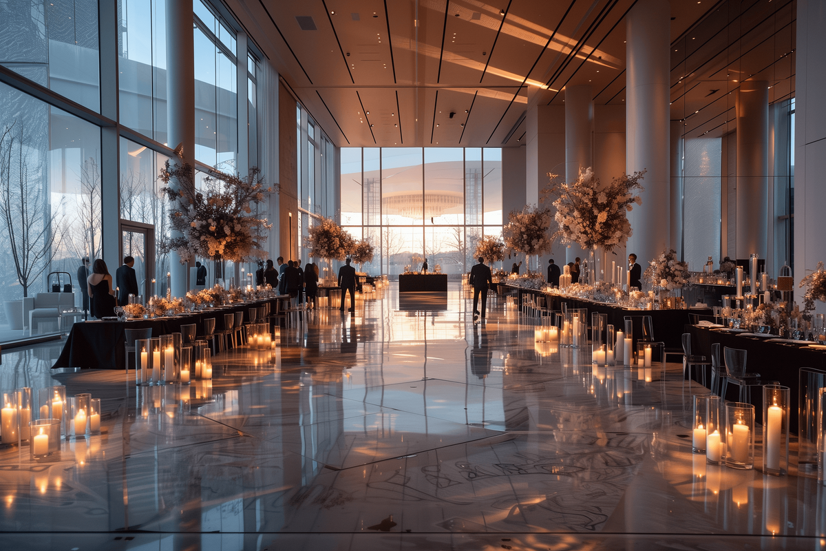 sleek and glam black tie gala