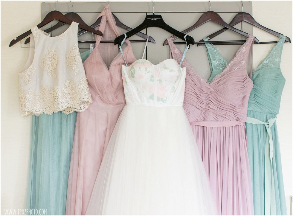 Mismatched bridesmaids dresses