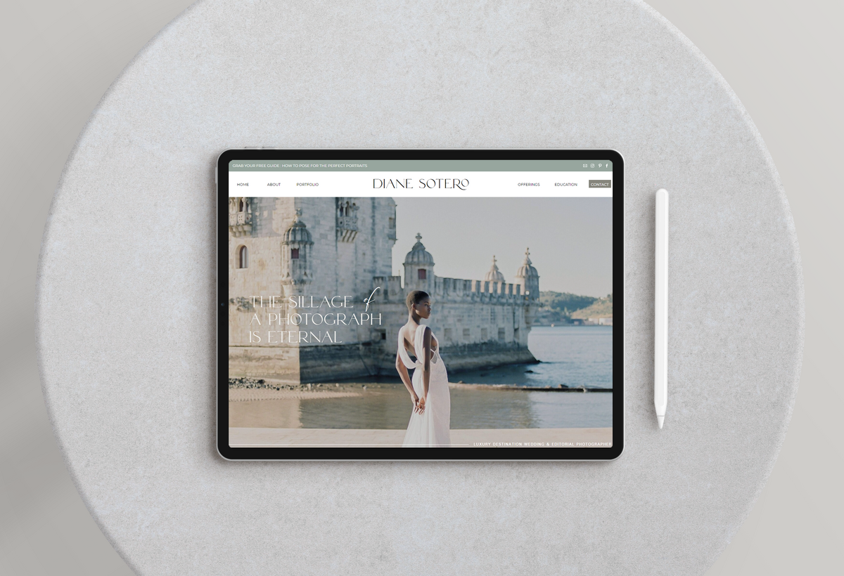 Diane Sotero Website iPad Mock up