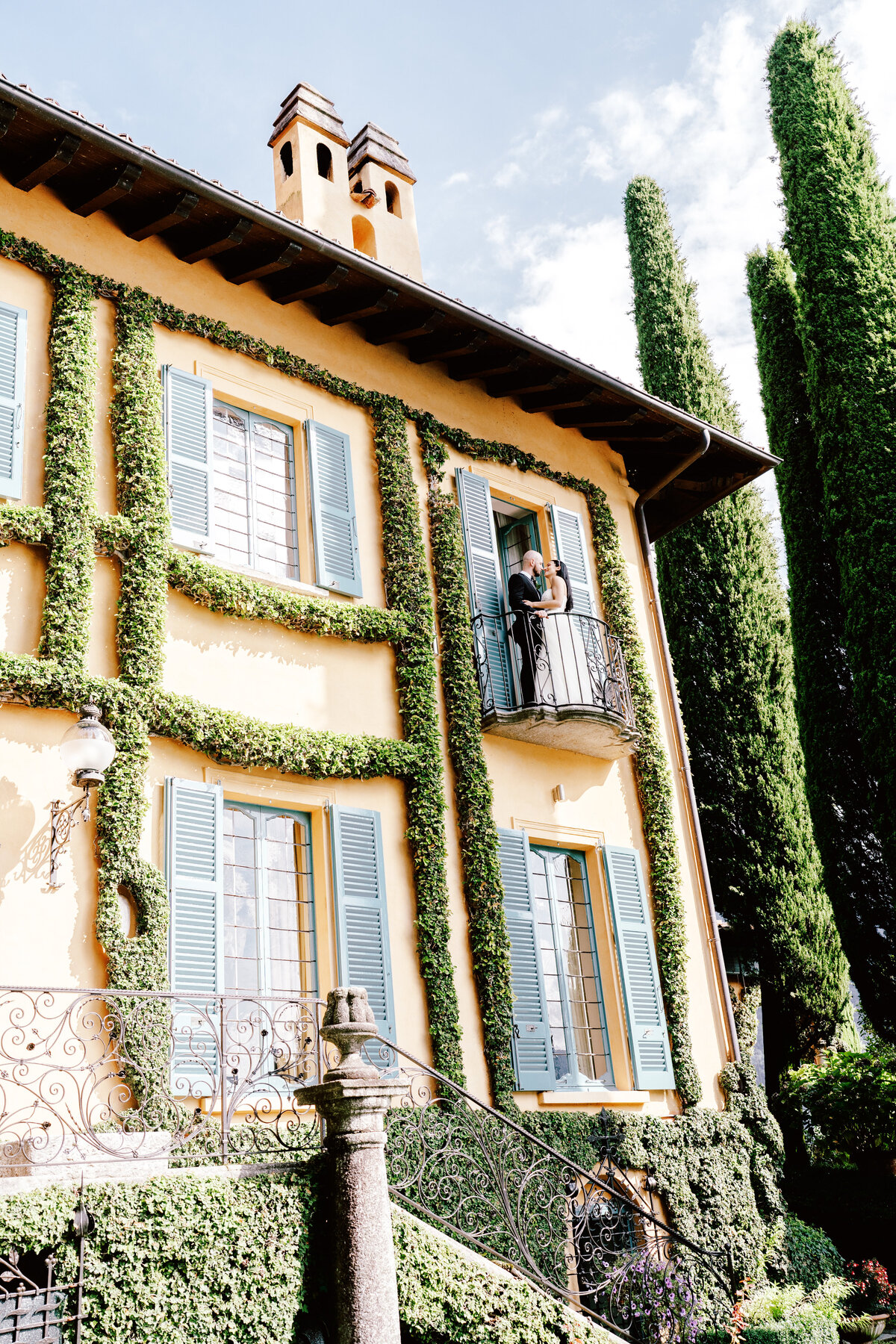 Film photograph of an elopement at Villa Cassinella on Lake Como Italy