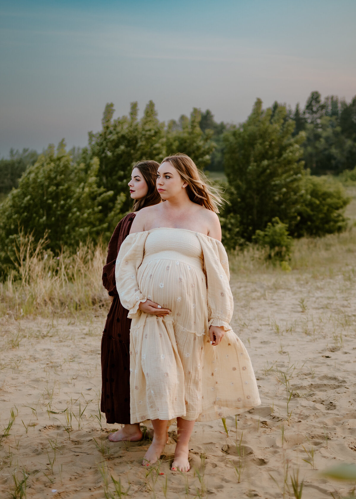 Maternity Pregnant Women on beach