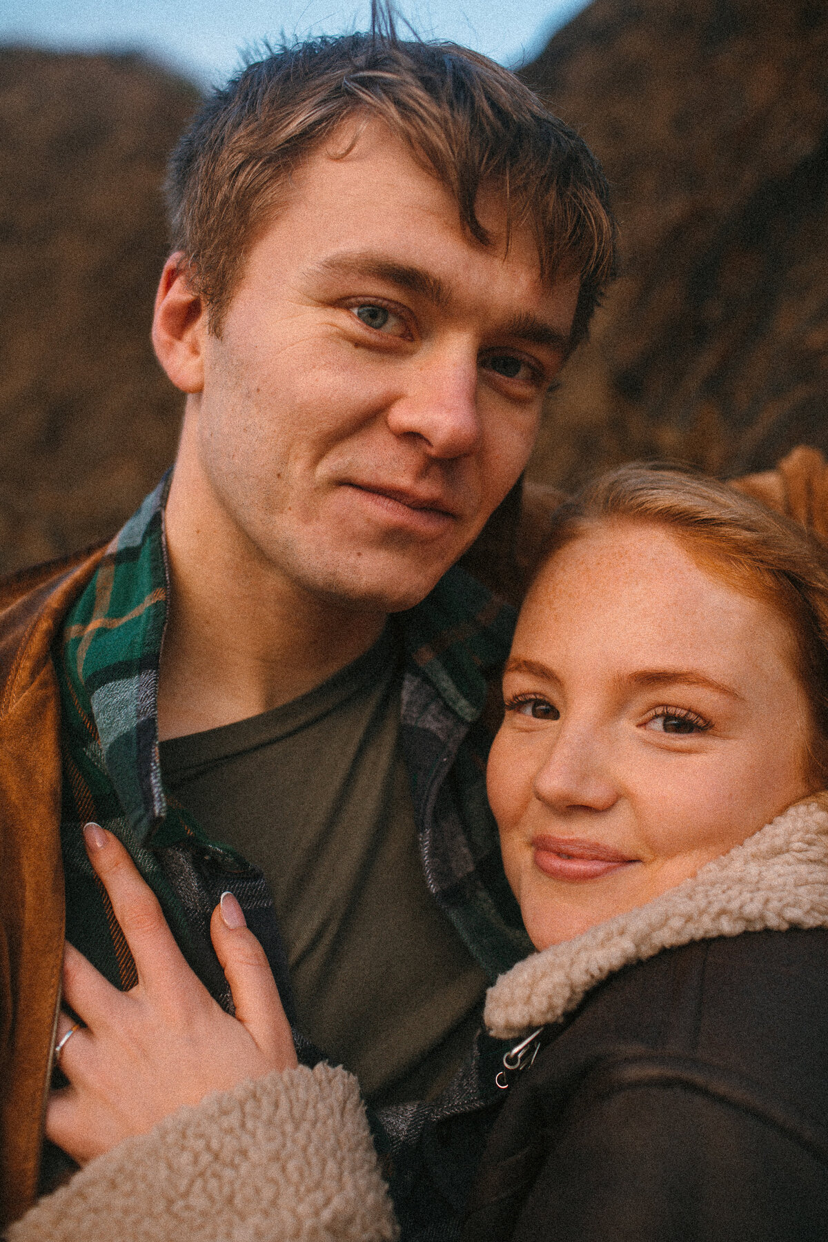 Engagement shoot_couples session_wild winter shoot_Hope Cove_029