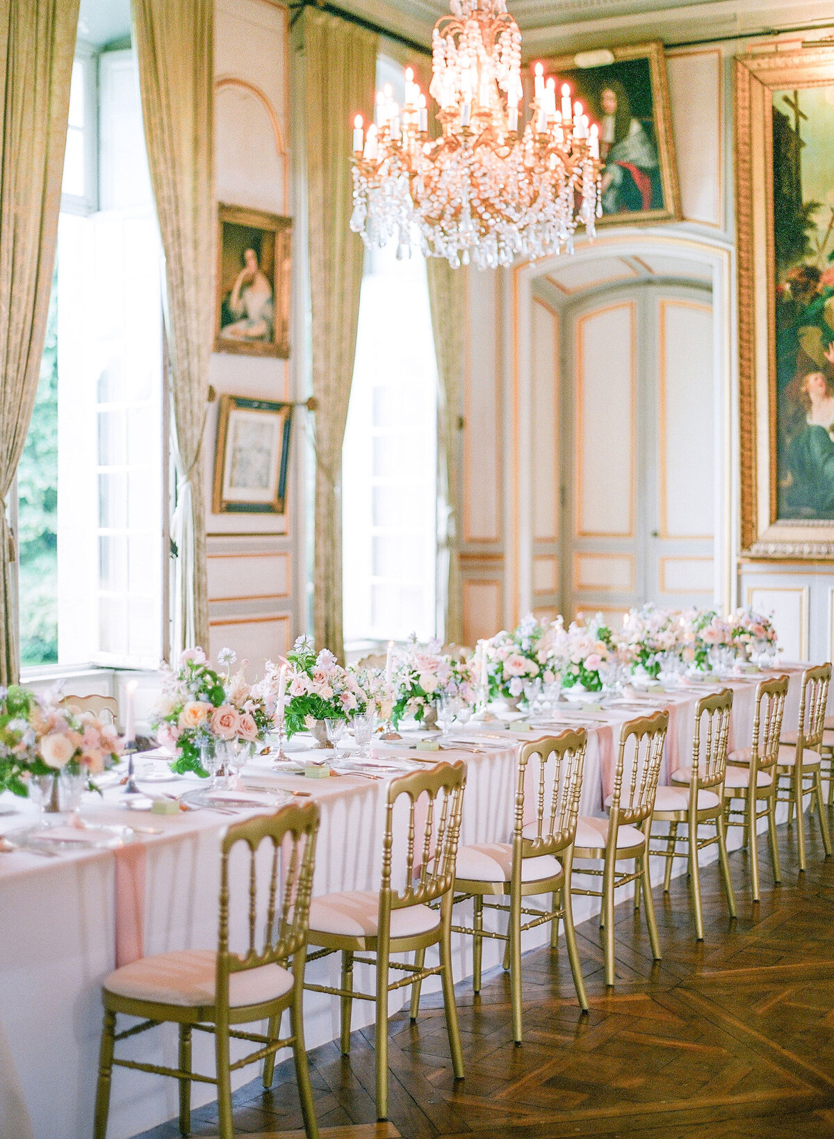 A Château de Champlâtreux wedding reception near Paris