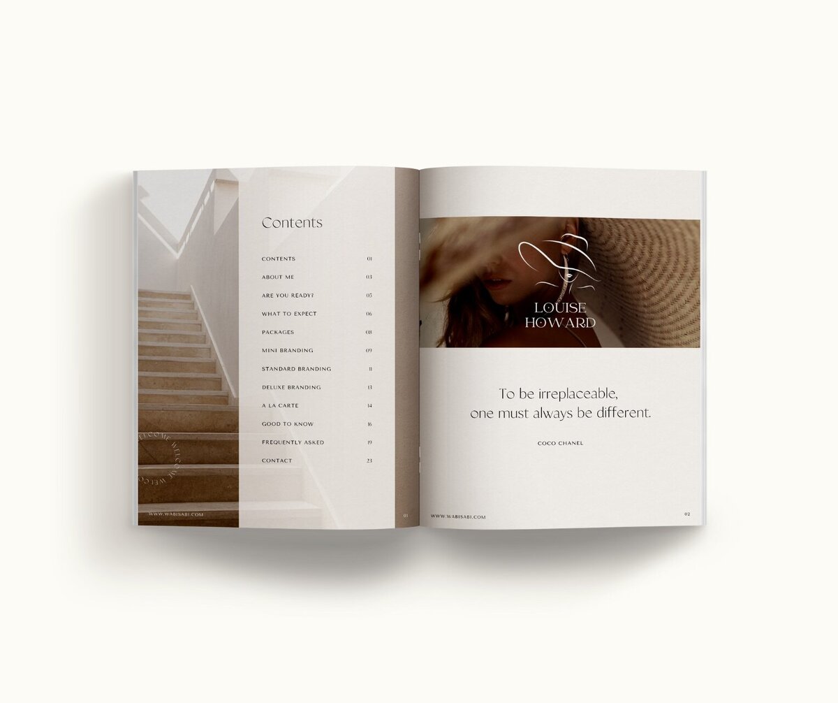 Minimal pricing guide template Canva Wabi Sabi 4