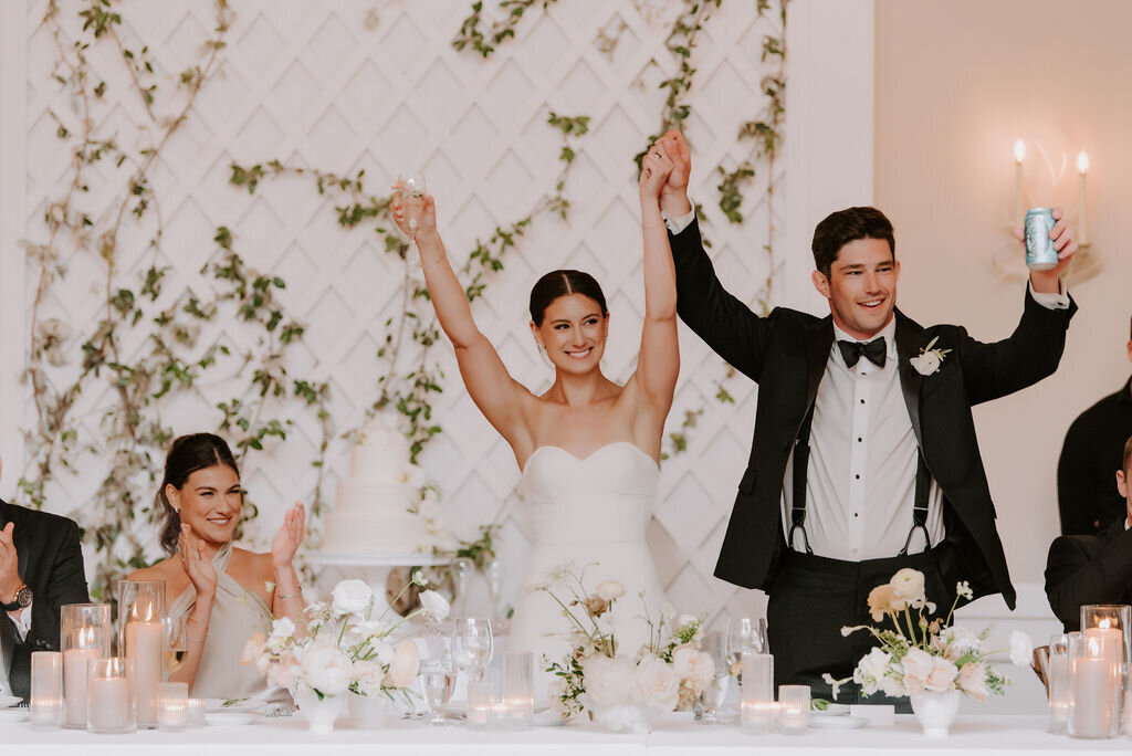 Bride and Groom at Sweetheart Table - Wianno Club