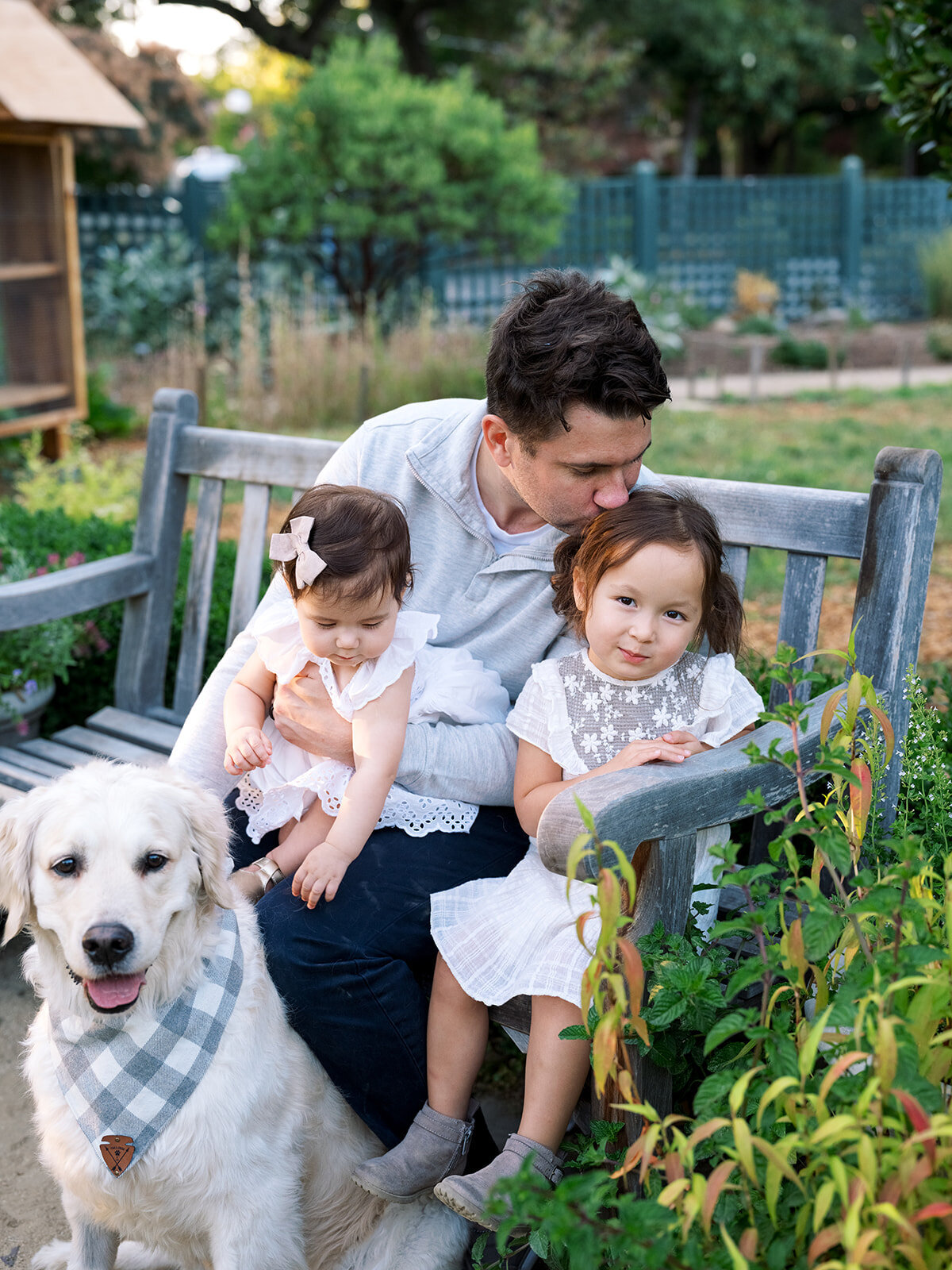 Family dog portraits Gamble Garden Palo Alto pet photography Bay Area