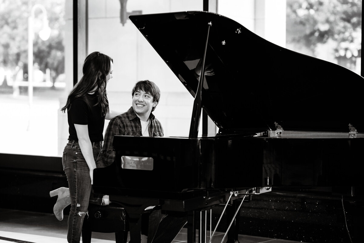 Couple at piano at East Central University