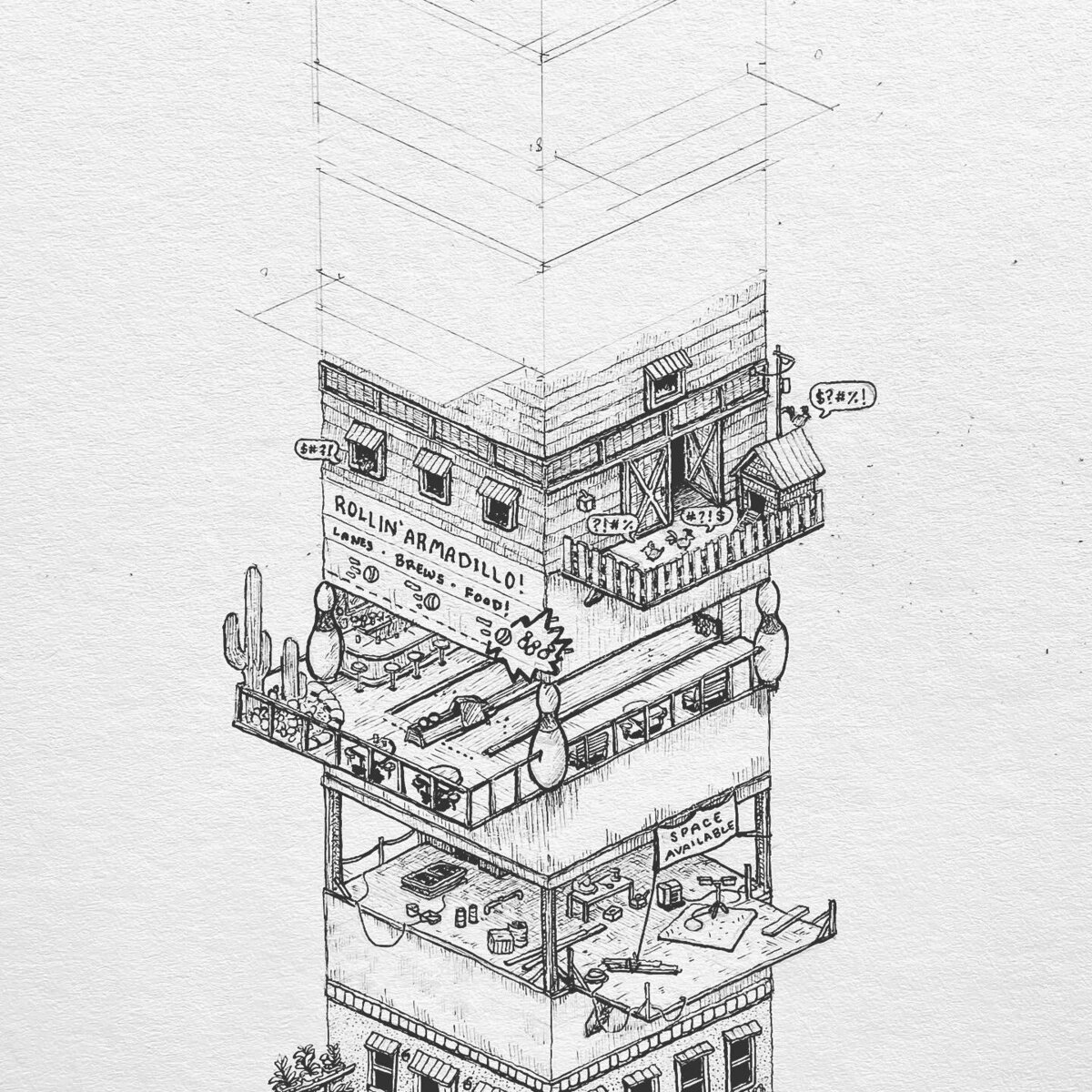 Pen and Ink Illustration of Inktober 2022 prompt: Fowl
