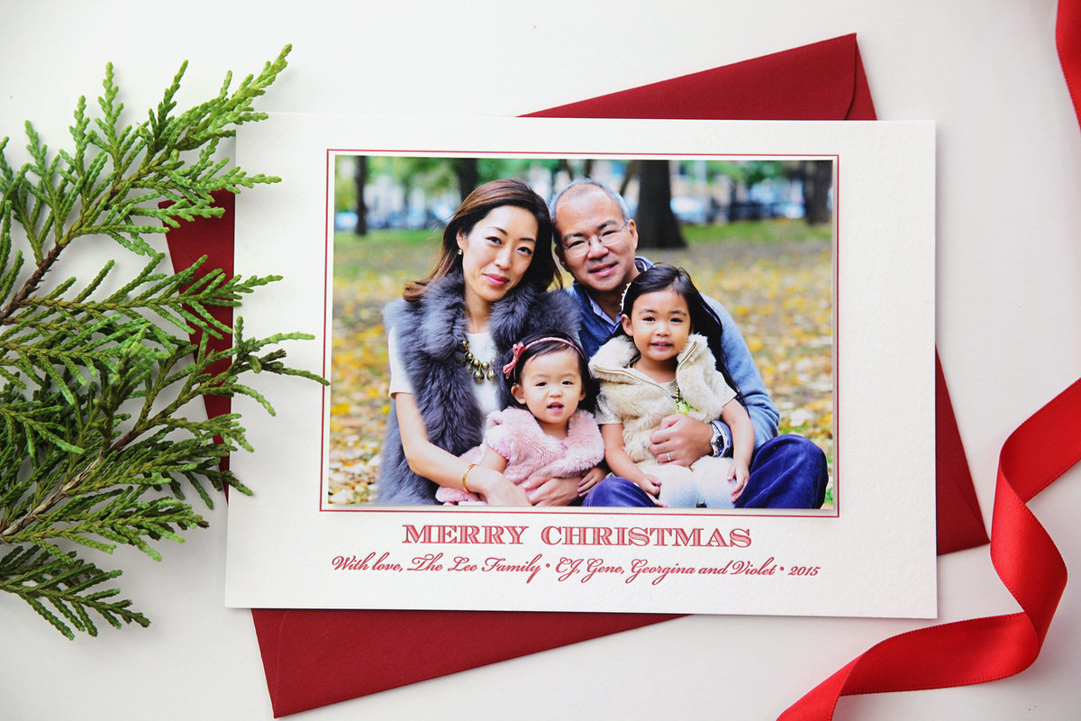 letterpress christmas photo card