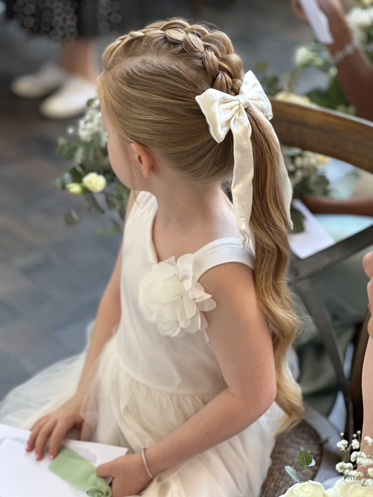 Flower girl daughter hairstyle