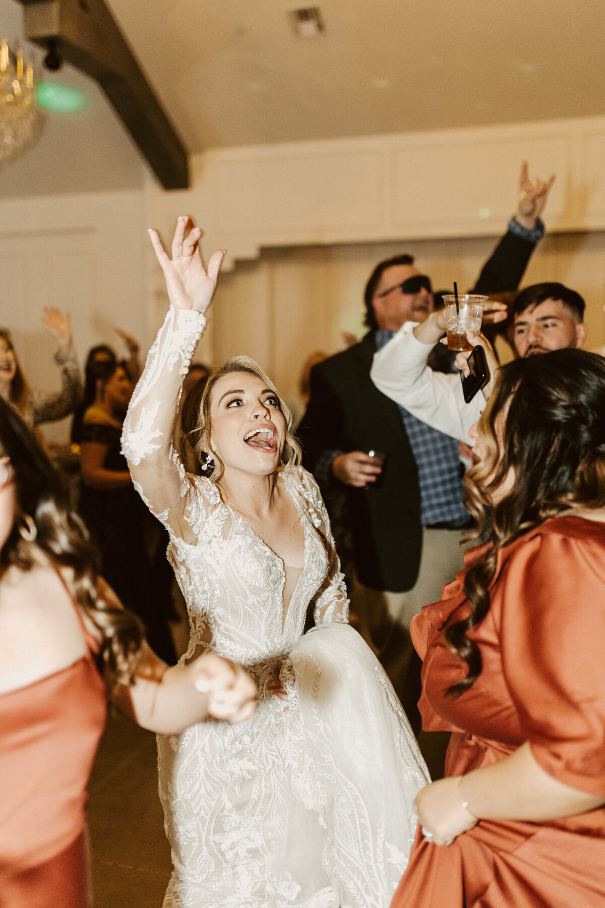 bride dances at reception