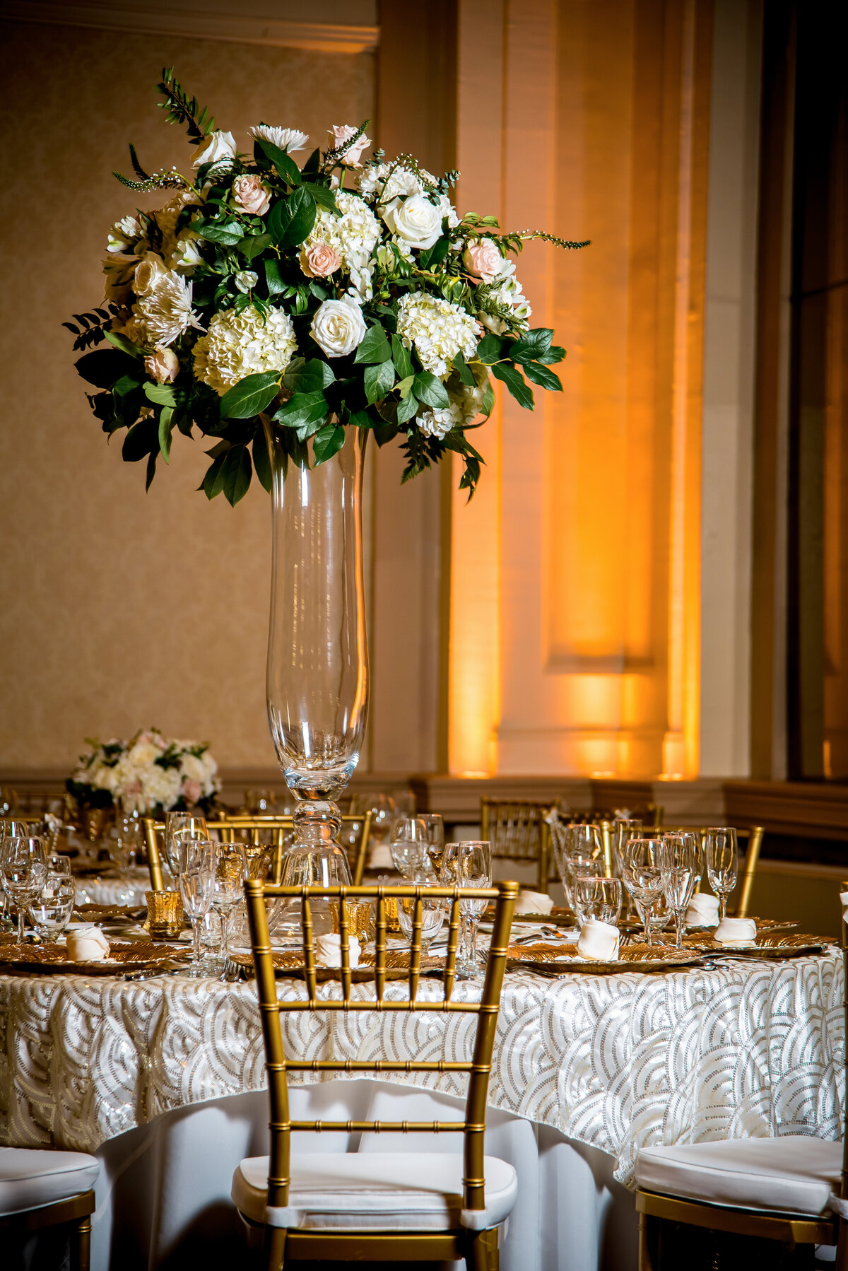 hotel bethlehem wedding florist wedding flowers white and pink florals high centerpieces