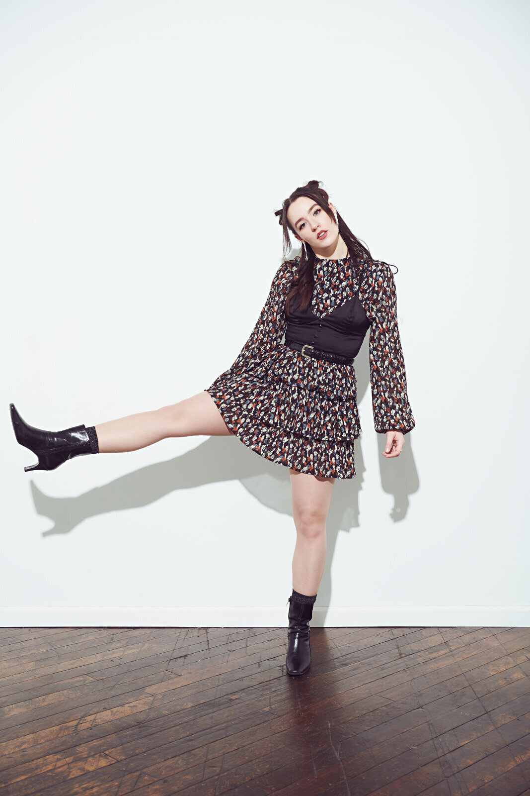 Stylish Woman in Artistic Portrait with Unique Fashion Pose-112