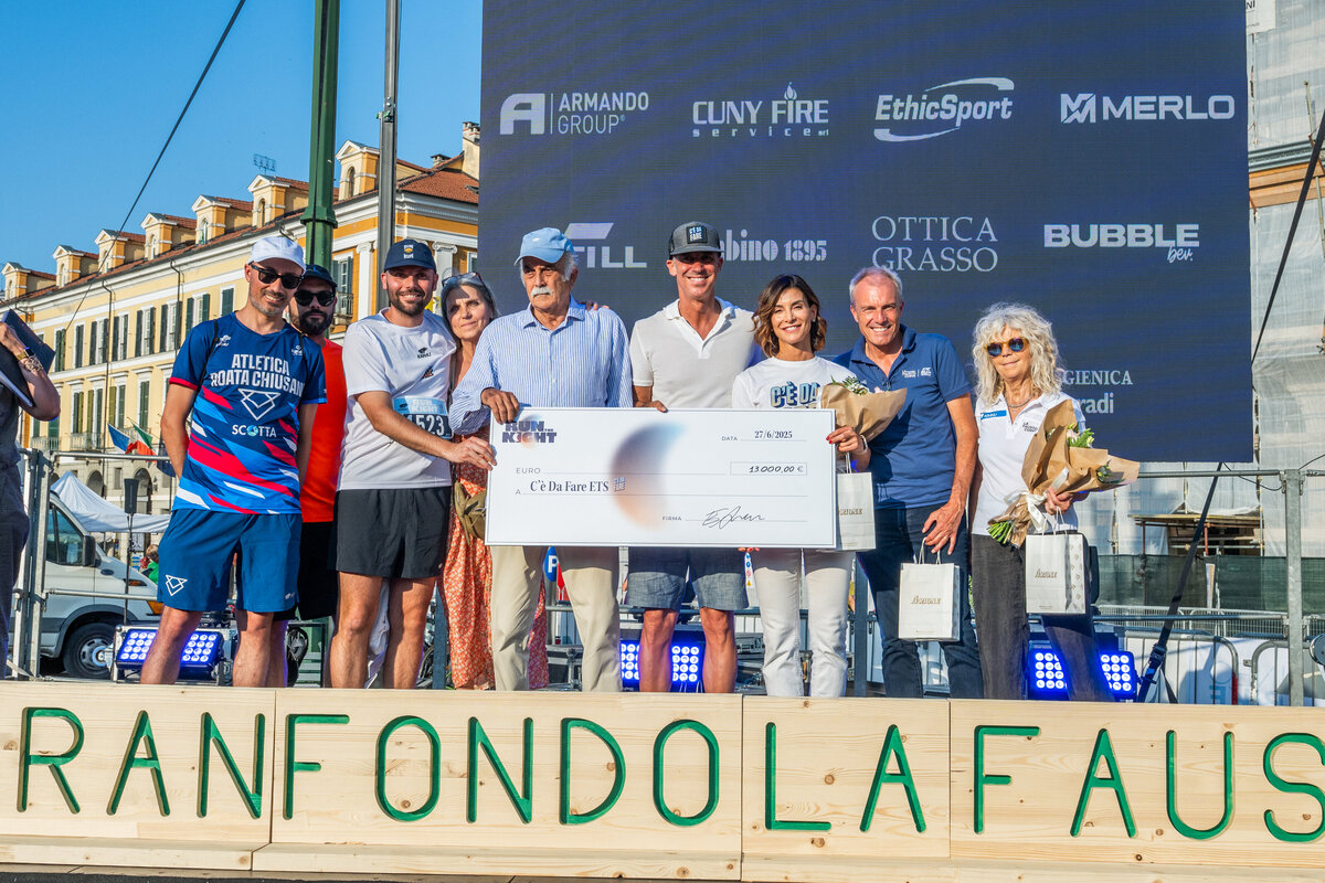 Runners group running on a road