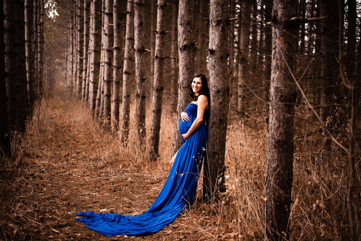 Long gown for Toronto Maternity photography