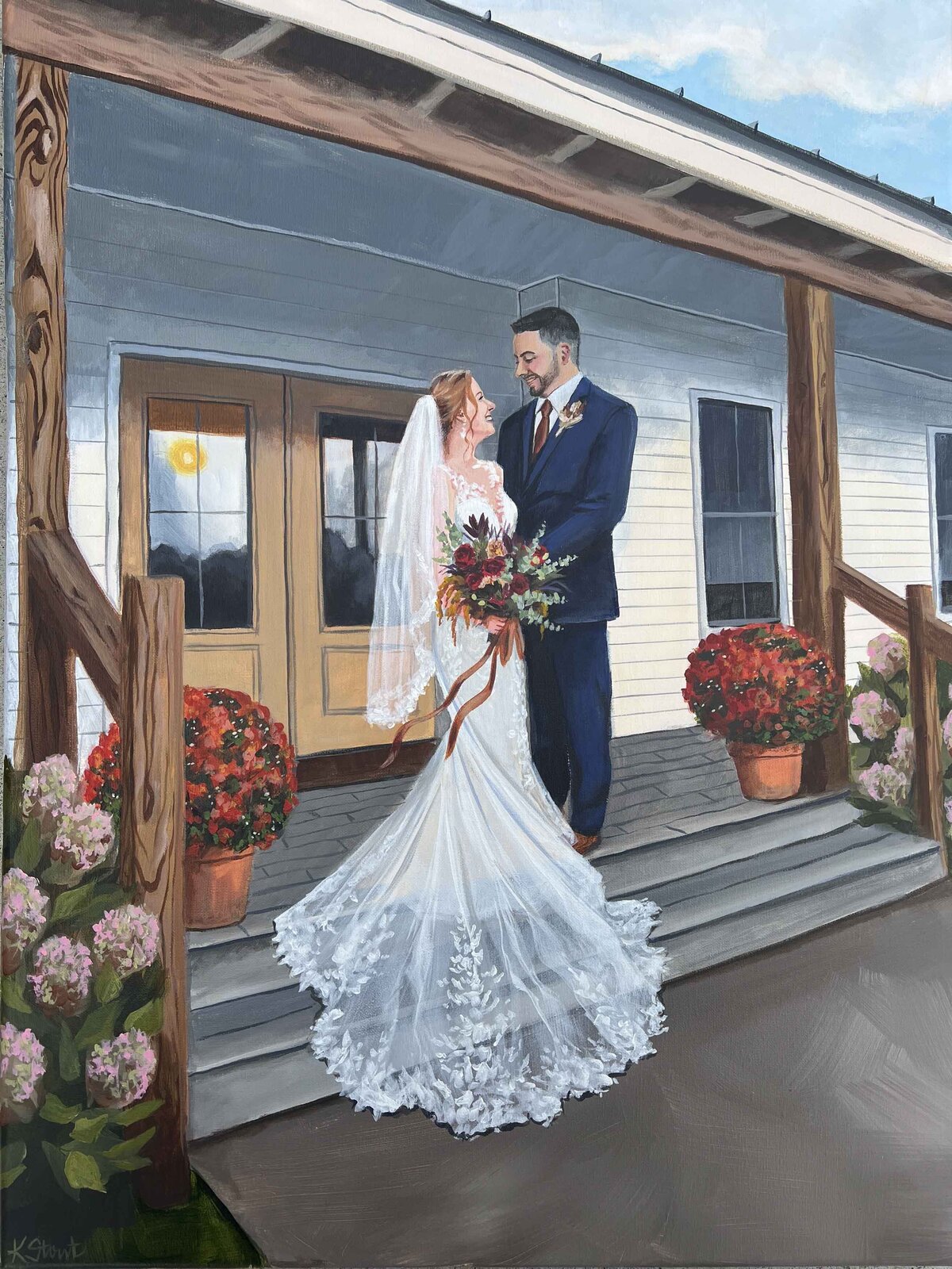 Barn on Prairie Janesville Wisconsin Live Wedding Painting