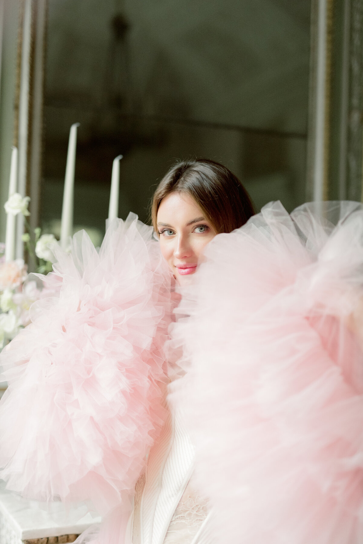 Bride and bridal boudoir photography Villa Pizzo wedding Lake Como, image by Jill Cherry Porter.