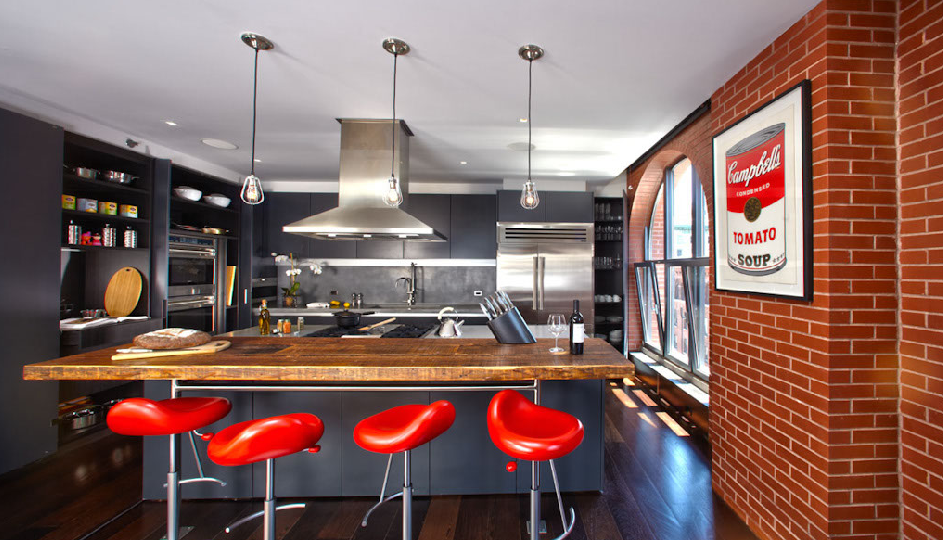 3-Kitchen-Exposed-Brick-Wall-Tribeca-Penthouse-Papillon-Builders-Group